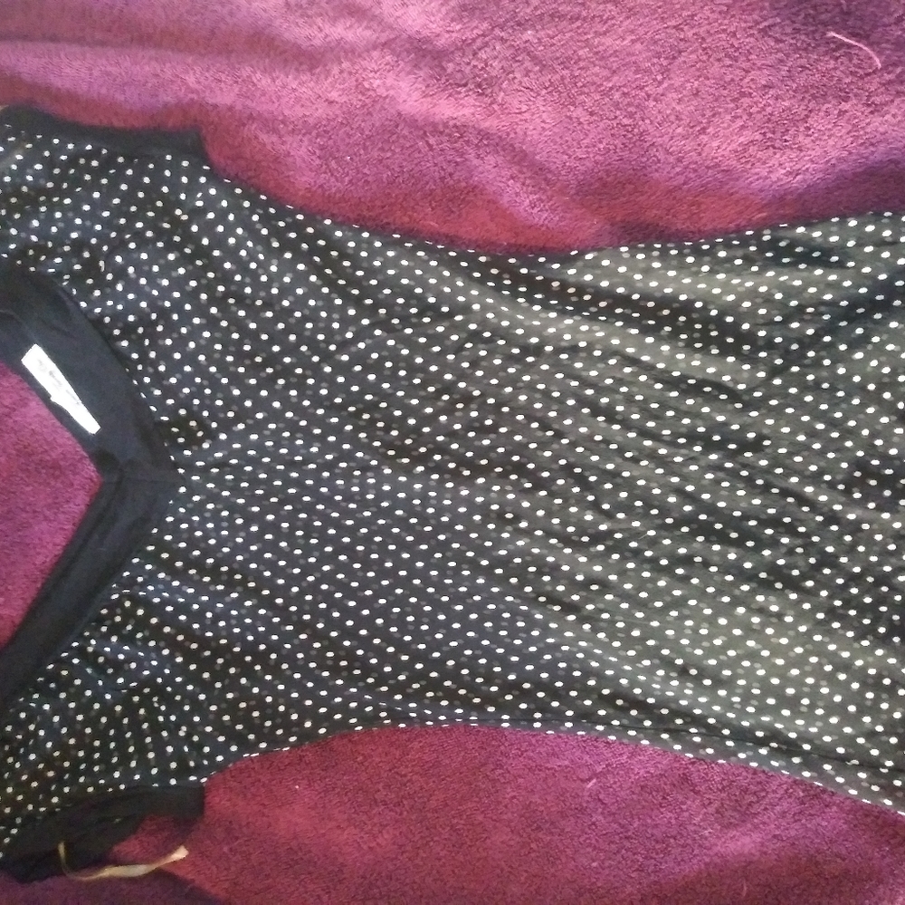 Black polka dot shirt see through